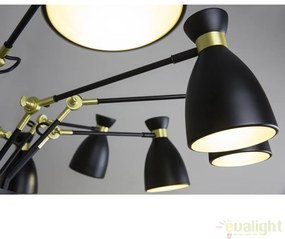 Lustra suspendata design Retro 20051 black and gold satin 12L