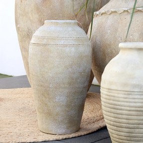 Vas decorativ din teracotă, H43 cm, aspect antichizat, Lourdes