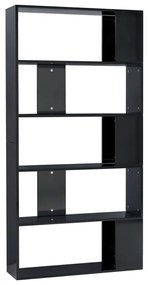 800106 vidaXL Bibliotecă/Separator cameră negru extralucios 80x24x159 cm PAL