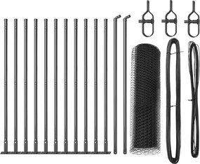 vidaXL Stâlp de gard. Gri 25 x 0,5 m (plasă de 13 mm) Oțel