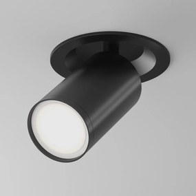 Spot incastrat modern negru rotund din aluminiu Maytoni Focus S
