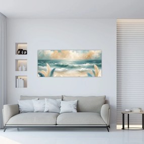 Tablou – Plajă pictată în culori delicate (120x50 cm)