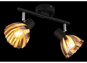 Plafoniera metal negru sticla fumurie ZACHERY 2L