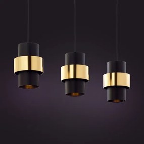 Lustră pe cablu CALISTO 3xE27/15W/230V aurie/neagră