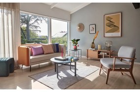 Fotoliu cu structură din lemn de stejar Hübsch Haze, gri