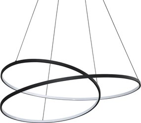 Lustra LED suspendata design circular OZ SP D100 ON-OFF NERO 3000K