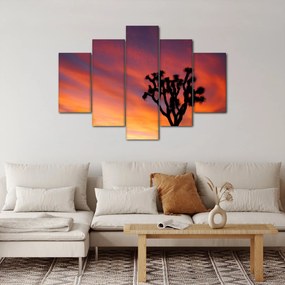Tablou apus de soare deasupra siluetei unui copac (150x105 cm)