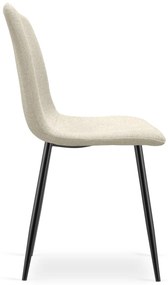Set de masa 1 + 4, masa CITY 110x75 cm stejar artisan + scaun de masa crem RIFT cu picioare negre