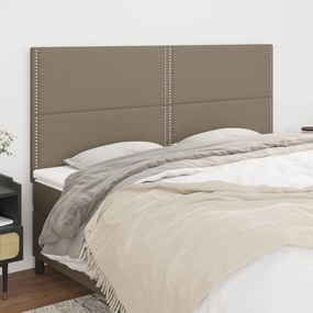vidaXL Tăblii de pat, 4 buc, gri taupe, 90x5x78/88 cm, textil