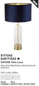 Veioza/Lampa de masa design decorativ Oxford alama/navy