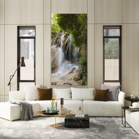 Tablou Canvas, 100x200cm, Dormitor si Living, Peisaje, Cascade, Forest Waterfall View