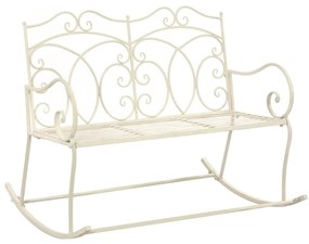 vidaXL Bancă de grădină, alb vintage, 104 cm, fier