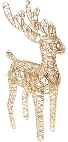 Ren de Crăciun luminos Champagne, 37 x 24 cm, 30micro LED, cu baterii, 24 cm