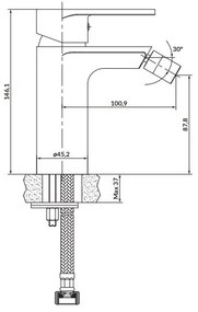 Baterie de bideu Cersanit S951-315 CREA crom lucios