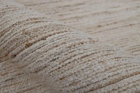 Covor din bumbac și iută țesut manual, antiderapant, bej natural, 200 x 300 cm, 1800 GSM, „Cotton Jute Carpet"