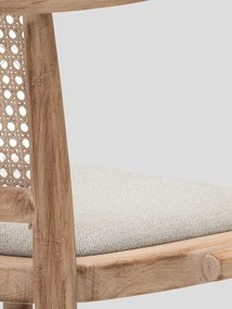 Scaun dining bej din rattan si panza Bruno