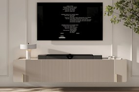 Dulap suspendat TV Malmi 200 cm - cașmir / alb crem/ elemente aurii