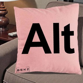 Perna Personalizata Tasta Alt Tipografie Bold, 40x40 cm, Roz, Husa Detasabila, Perna Inclusa, BEKZ®