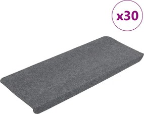 vidaXL Covorașe scară autoadezive 30 buc Gri 65x24,5x3,5 cm
