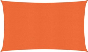vidaXL Pânză parasolar, portocaliu dreptunghiular 4x7 m HDPE 160 g/m²