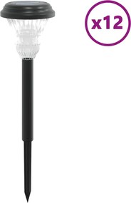 vidaXL Lămpi solare alei cu țăruși de pământ 12 buc., alb