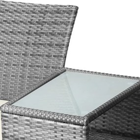 Deuba Banca ratan de gradina 143x55x88cm - gri