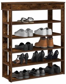 vidaXL Pantofar, stejar fumuriu, 80x30x98 cm, lemn prelucrat
