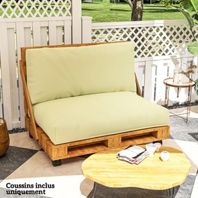 Outsunny Perne de paletă exterior 2 locuri perne de șezut pentru paletă euro lavabile 120 x 80 cm și 120 x 45 cm, bej | Aosom Romania