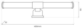 Aplica LED pentru oglindă de baie 2-în-1 APA LED, 6W, 230V, 40 cm, IP44, crom lucios