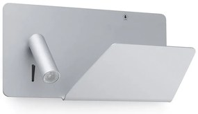 Aplica de perete ultra moderna / Lampa cu reader LED SUAU USB gri dormitor dreapta 62123