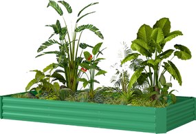 Outsunny Jardiniere de exterior, cadru galvanizat pentru cultivare cu margine de siguranță și fund deschis 240 x 120 x 30 cm verde | Aosom Romania