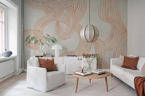 Fototapet, Stripes Repeatable, Orange, Rebel Walls