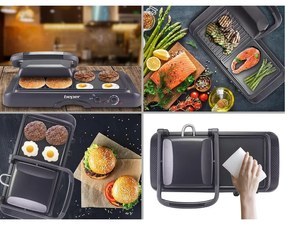 Resigilat: Gratar electric multifunctional Beper P101TOS501, 3in1, 1600W, Acoperire antiaderenta, Negru