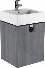 Dulap baza pentru lavoar suspendat Kolo Twins 50 cm, gri argintiu, 1 sertar