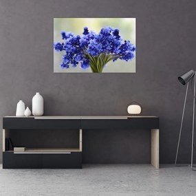 Tablou buchet cu flori albastre (90x60 cm)