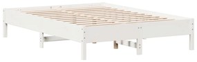 842699 vidaXL Cadru de pat, alb, 140x200 cm, lemn masiv de pin