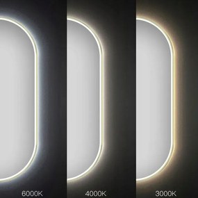 Oglinda LED OVL 50x100cm aurie