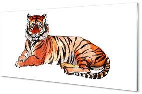 Tablouri pe sticlă tigru pictat