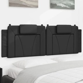 374797 vidaXL Pernă pentru tăblie pat, negru, 160 cm, piele artificială