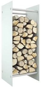 Rastel lemne de foc alb 40x35x100 cm sticla securizata Alb, 40 x 35 x 100 cm