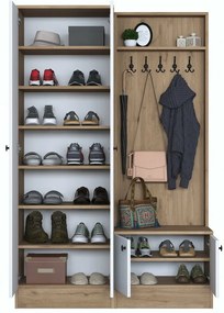 Set de hol Pone White and Walnut II