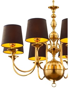 Lustră pe lanț BATUMI 8xE27/40W/230V neagră/alamă Jupiter 1952