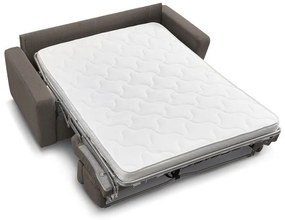 Canapea gri/maro extensibilă cu tapițerie din catifea reiată 195 cm Monaco – Bobochic Paris