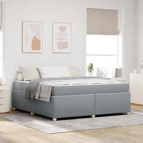vidaXL Cadru de pat cu saltea Gri deschis 180 x 200 cm țesătură