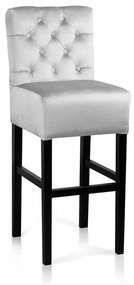 Scaun de bar tapitat Chester gri – H70 cm