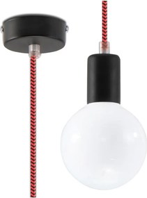 Lustră pe cablu EDISON 1xE27/60W/230V roșie-neagră