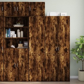 vidaXL Dulap de depozitare slim, stejar fumuriu, 45x42,5x225 cm, lemn