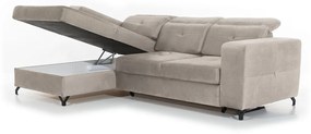 Canapea de colț cu funcție de dormit Belavio Mini Stânga - bej Milton 3 New