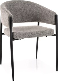 Scaun de dining AKITA cu picioare negre, gri