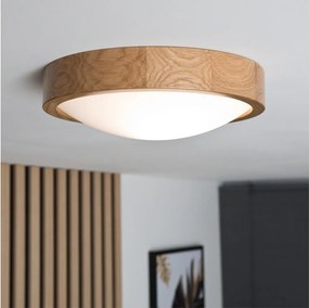 Brilagi-LED RGBW Plafonieră reglabilă CARVALHO SLIM, 1xE27/15W/230V, Wi-Fi, stejar natural, diametru 27 cm